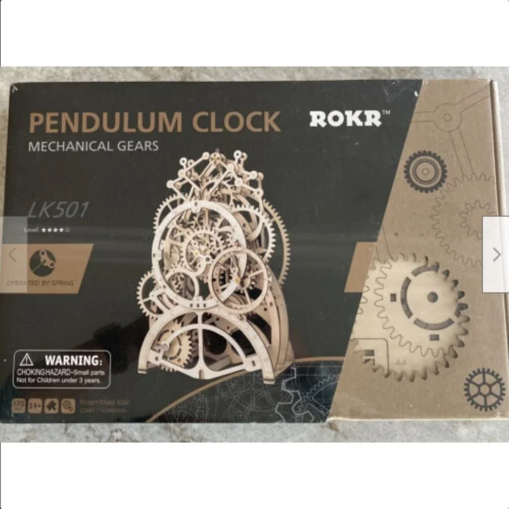 ROKR Pendulum Clock Mechanical Wooden Gear Puzzle Kit_7